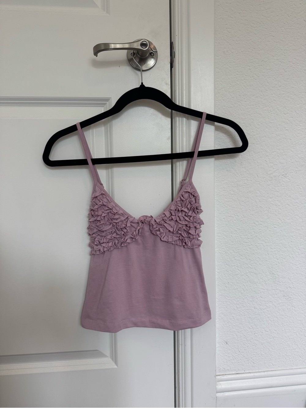 BRAND NEW-Edikted Lilac Ruffle Spaghetti Strap Cami Top